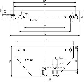PI M-590.00 Dreipunktauflage Zeichnung PI M-590.00 Dreipunktauflage Zeichnung
