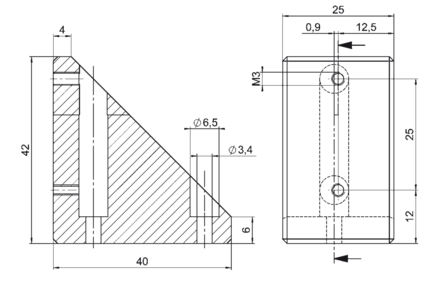 PI M-122.AP1 PI M-122.AP1 Adapterwinkel Zeichnung