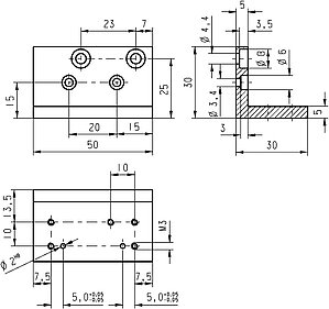 M-009.20 Adapterwinkel Zeichnung M-009.20 Adapterwinkel Zeichnung