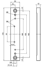 PI M-490.MS Montageadaptersatz Zeichnung PI M-490.MS Montageadaptersatz Zeichnung