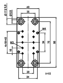 PI M-105.HP1 Adapterplatte Zeichnung PI M-105.HP1 Adapterplatte Zeichnung